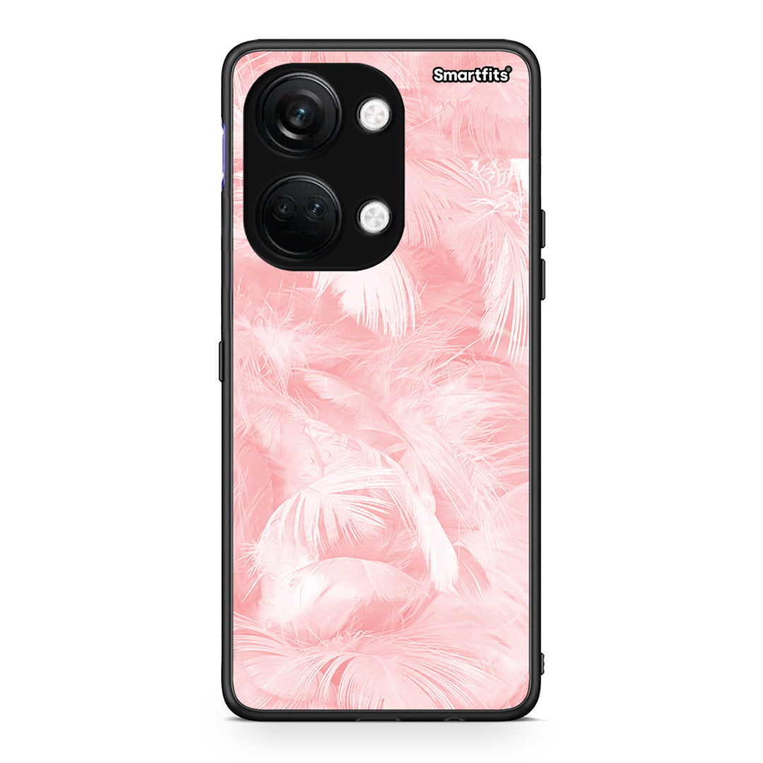 33 - OnePlus Nord 3 Pink Feather Boho case, cover, bumper