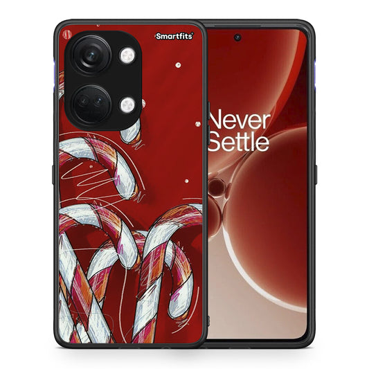 Θήκη OnePlus Nord 3 Candy Cane από τη Smartfits με σχέδιο στο πίσω μέρος και μαύρο περίβλημα | OnePlus Nord 3 Candy Cane case with colorful back and black bezels