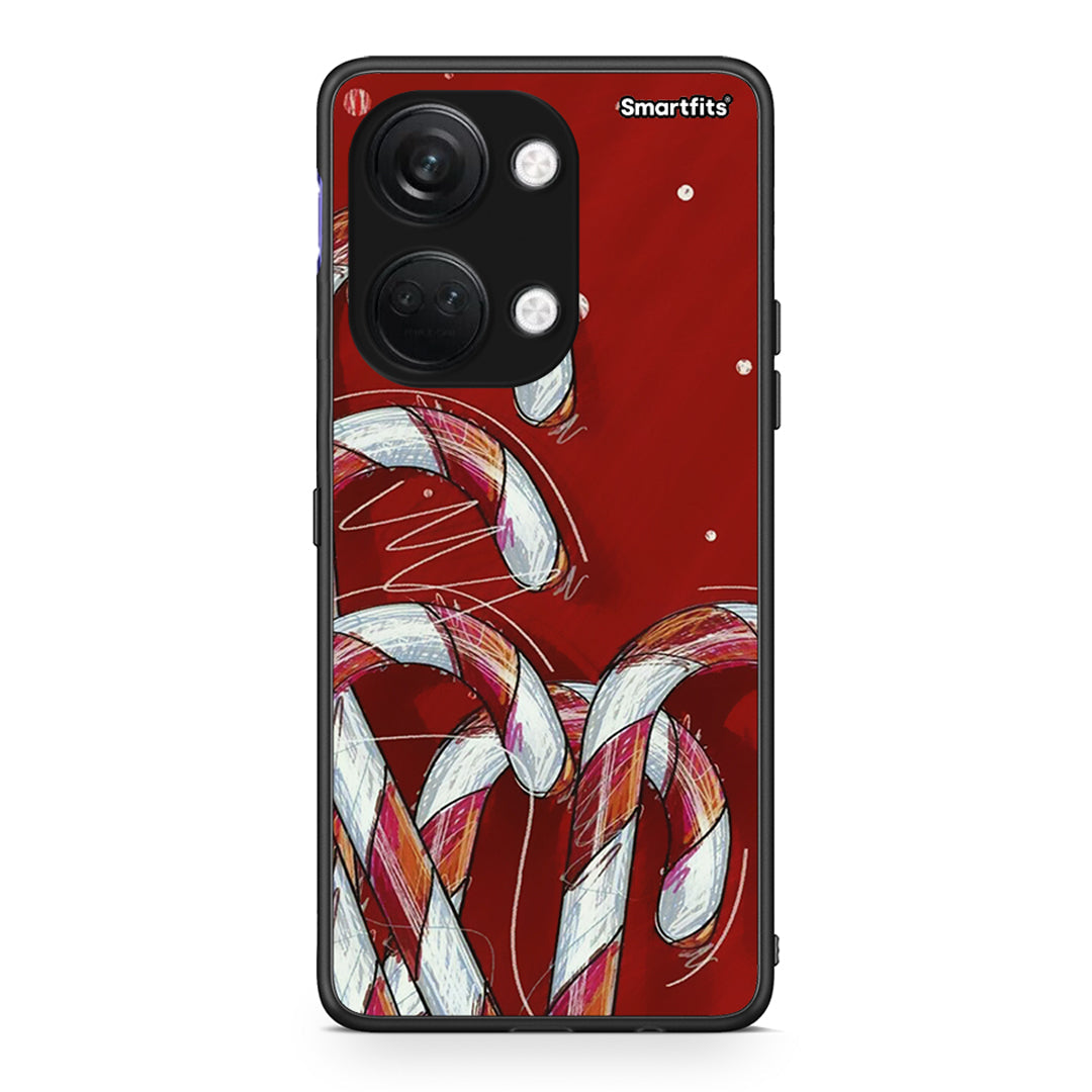 OnePlus Nord 3 Candy Cane θήκη από τη Smartfits με σχέδιο στο πίσω μέρος και μαύρο περίβλημα | Smartphone case with colorful back and black bezels by Smartfits