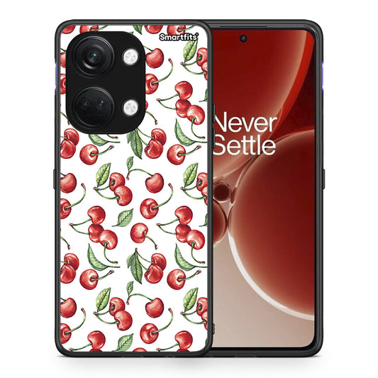 Θήκη OnePlus Nord 3 Cherry Summer από τη Smartfits με σχέδιο στο πίσω μέρος και μαύρο περίβλημα | OnePlus Nord 3 Cherry Summer case with colorful back and black bezels