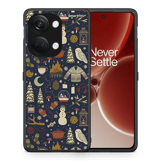 Θήκη OnePlus Nord 3 Christmas Elements από τη Smartfits με σχέδιο στο πίσω μέρος και μαύρο περίβλημα | OnePlus Nord 3 Christmas Elements case with colorful back and black bezels