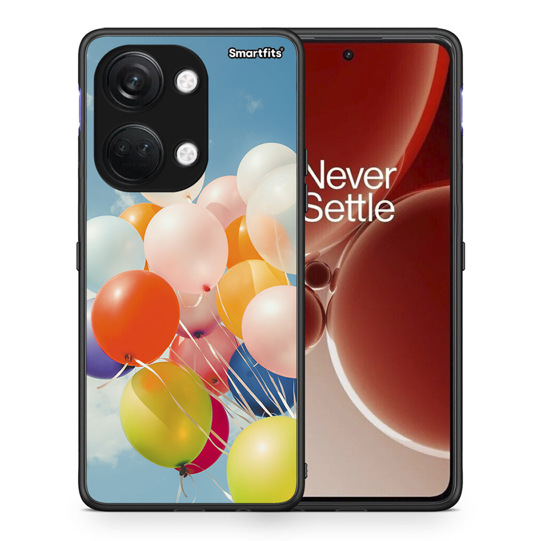 Θήκη OnePlus Nord 3 Colorful Balloons από τη Smartfits με σχέδιο στο πίσω μέρος και μαύρο περίβλημα | OnePlus Nord 3 Colorful Balloons case with colorful back and black bezels