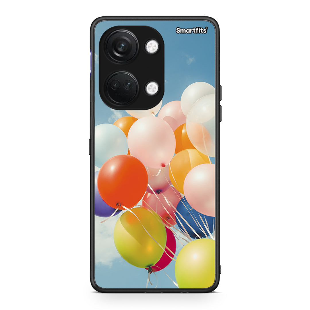 OnePlus Nord 3 Colorful Balloons θήκη από τη Smartfits με σχέδιο στο πίσω μέρος και μαύρο περίβλημα | Smartphone case with colorful back and black bezels by Smartfits