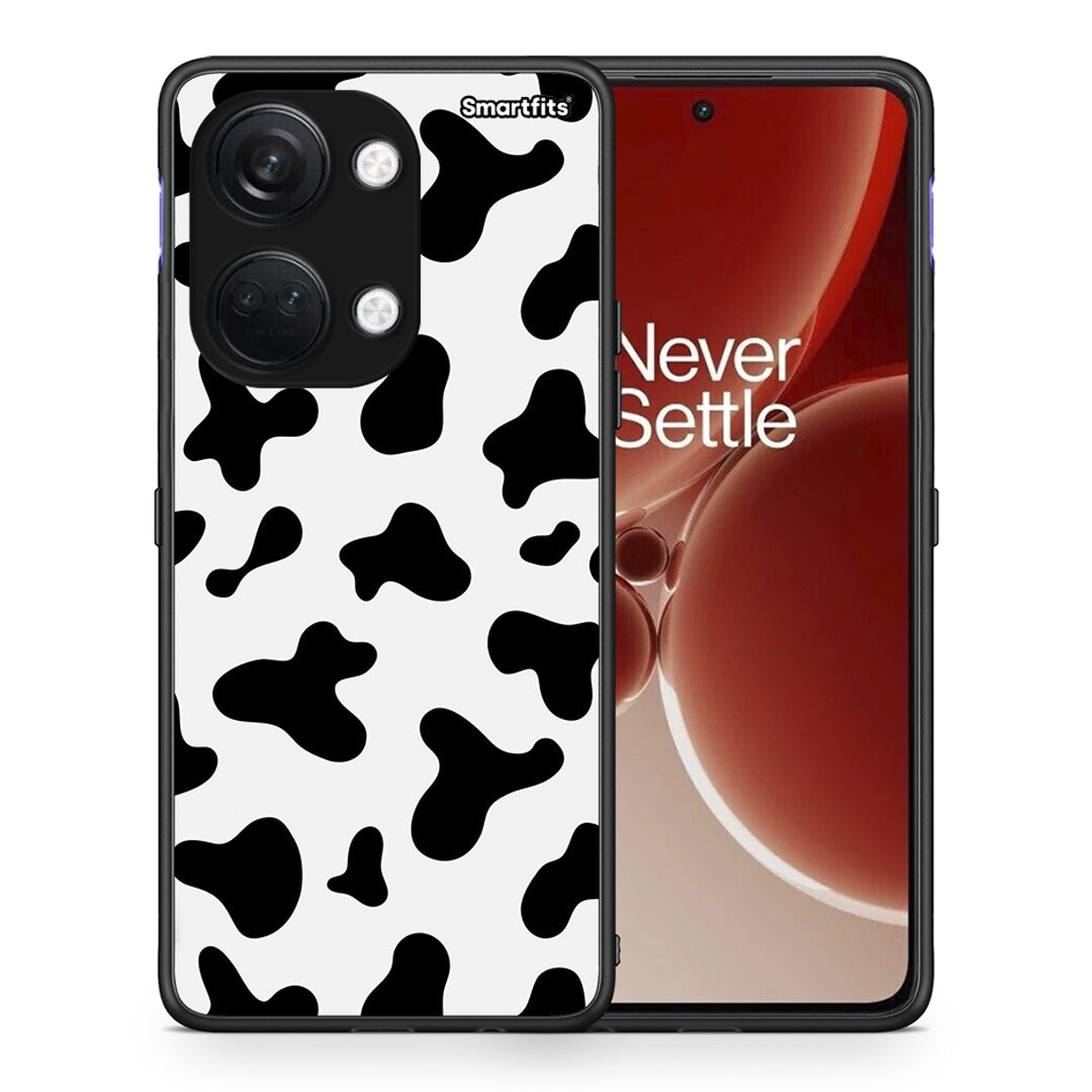 Θήκη OnePlus Nord 3 Cow Print από τη Smartfits με σχέδιο στο πίσω μέρος και μαύρο περίβλημα | OnePlus Nord 3 Cow Print case with colorful back and black bezels