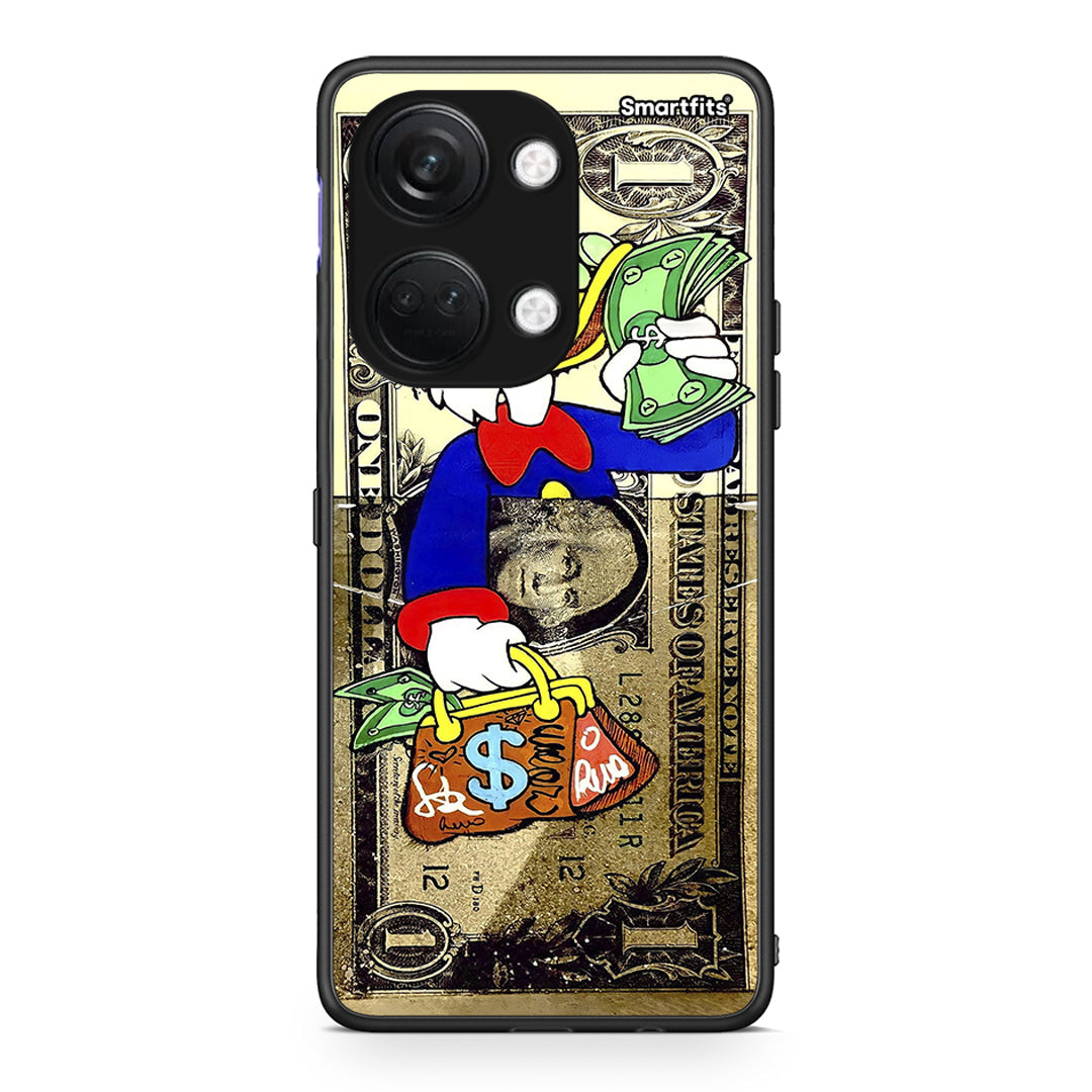 OnePlus Nord 3 Duck Money Θήκη από τη Smartfits με σχέδιο στο πίσω μέρος και μαύρο περίβλημα | Smartphone case with colorful back and black bezels by Smartfits