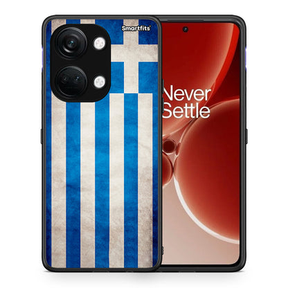 Θήκη OnePlus Nord 3 Greek Flag από τη Smartfits με σχέδιο στο πίσω μέρος και μαύρο περίβλημα | OnePlus Nord 3 Greek Flag case with colorful back and black bezels