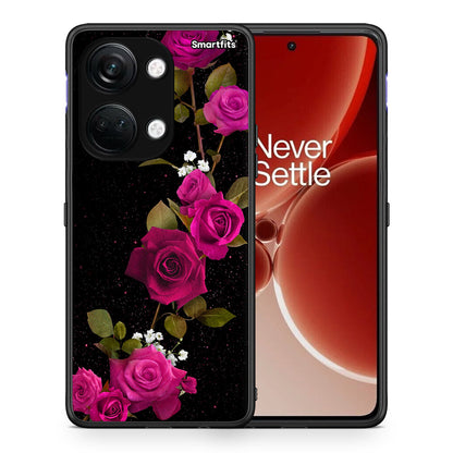 Θήκη OnePlus Nord 3 Red Roses Flower από τη Smartfits με σχέδιο στο πίσω μέρος και μαύρο περίβλημα | OnePlus Nord 3 Red Roses Flower case with colorful back and black bezels