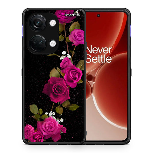 Θήκη OnePlus Nord 3 Red Roses Flower από τη Smartfits με σχέδιο στο πίσω μέρος και μαύρο περίβλημα | OnePlus Nord 3 Red Roses Flower case with colorful back and black bezels