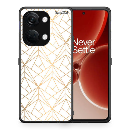 Θήκη OnePlus Nord 3 Luxury White Geometric από τη Smartfits με σχέδιο στο πίσω μέρος και μαύρο περίβλημα | OnePlus Nord 3 Luxury White Geometric case with colorful back and black bezels