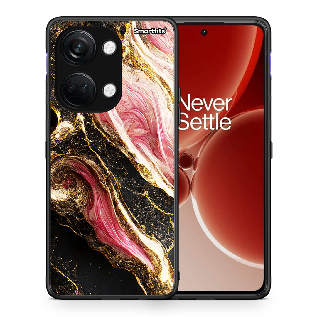 Θήκη OnePlus Nord 3 Glamorous Pink Marble από τη Smartfits με σχέδιο στο πίσω μέρος και μαύρο περίβλημα | OnePlus Nord 3 Glamorous Pink Marble case with colorful back and black bezels