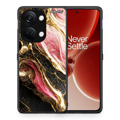 Θήκη OnePlus Nord 3 Glamorous Pink Marble από τη Smartfits με σχέδιο στο πίσω μέρος και μαύρο περίβλημα | OnePlus Nord 3 Glamorous Pink Marble case with colorful back and black bezels
