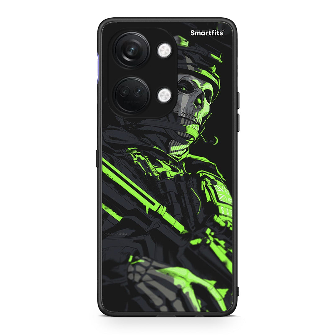 OnePlus Nord 3 Green Soldier Θήκη Αγίου Βαλεντίνου από τη Smartfits με σχέδιο στο πίσω μέρος και μαύρο περίβλημα | Smartphone case with colorful back and black bezels by Smartfits