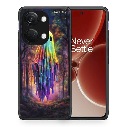 Θήκη OnePlus Nord 3 Halloween Ghost από τη Smartfits με σχέδιο στο πίσω μέρος και μαύρο περίβλημα | OnePlus Nord 3 Halloween Ghost case with colorful back and black bezels