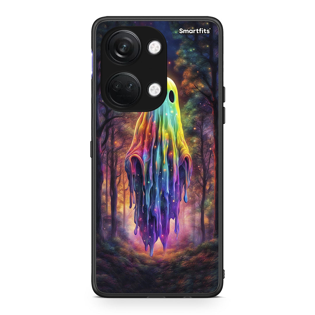 OnePlus Nord 3 Halloween Ghost θήκη από τη Smartfits με σχέδιο στο πίσω μέρος και μαύρο περίβλημα | Smartphone case with colorful back and black bezels by Smartfits