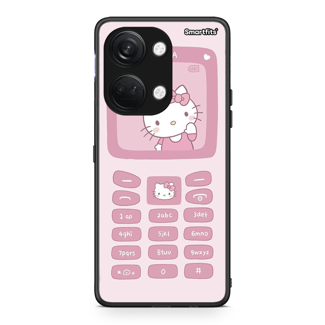OnePlus Nord 3 Hello Kitten Θήκη Αγίου Βαλεντίνου από τη Smartfits με σχέδιο στο πίσω μέρος και μαύρο περίβλημα | Smartphone case with colorful back and black bezels by Smartfits