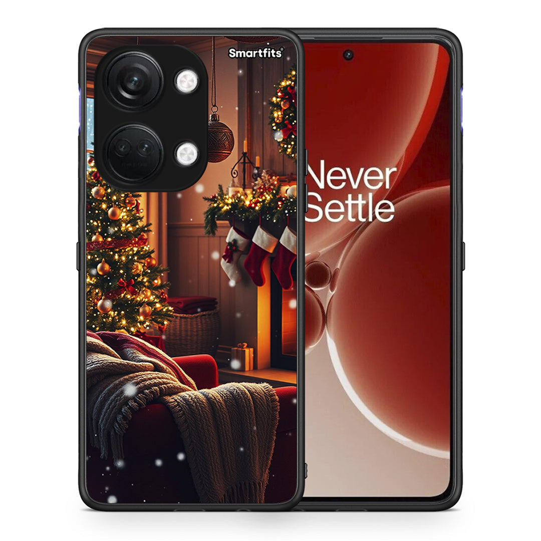 Θήκη OnePlus Nord 3 Home For Christmas από τη Smartfits με σχέδιο στο πίσω μέρος και μαύρο περίβλημα | OnePlus Nord 3 Home For Christmas case with colorful back and black bezels