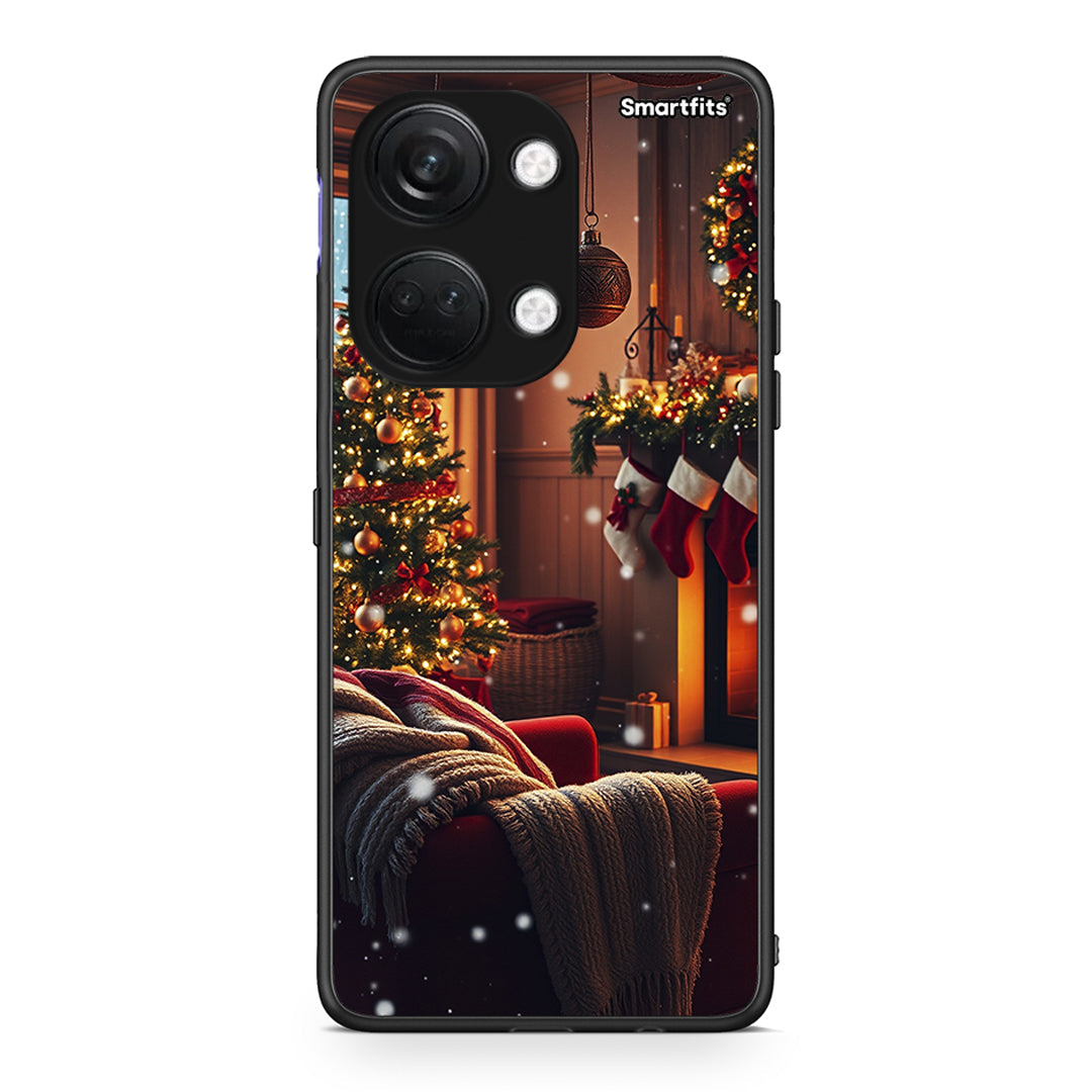 OnePlus Nord 3 Home For Christmas θήκη από τη Smartfits με σχέδιο στο πίσω μέρος και μαύρο περίβλημα | Smartphone case with colorful back and black bezels by Smartfits