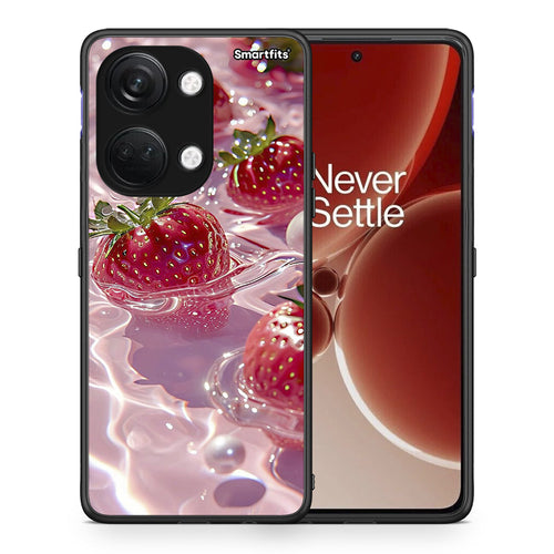 Θήκη OnePlus Nord 3 Juicy Strawberries από τη Smartfits με σχέδιο στο πίσω μέρος και μαύρο περίβλημα | OnePlus Nord 3 Juicy Strawberries case with colorful back and black bezels