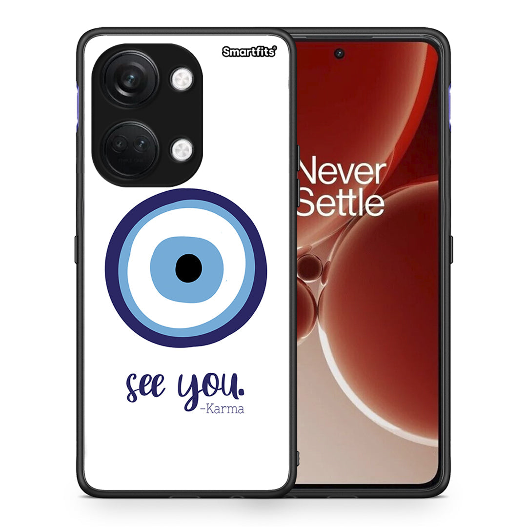 Θήκη OnePlus Nord 3 Karma Says από τη Smartfits με σχέδιο στο πίσω μέρος και μαύρο περίβλημα | OnePlus Nord 3 Karma Says case with colorful back and black bezels