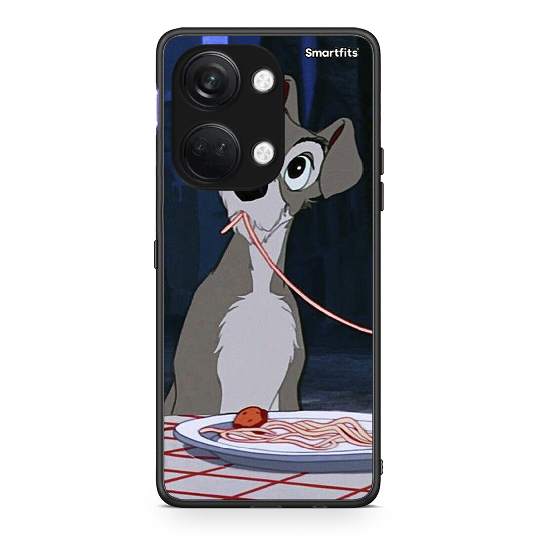 OnePlus Nord 3 Lady And Tramp 1 Θήκη Αγίου Βαλεντίνου από τη Smartfits με σχέδιο στο πίσω μέρος και μαύρο περίβλημα | Smartphone case with colorful back and black bezels by Smartfits