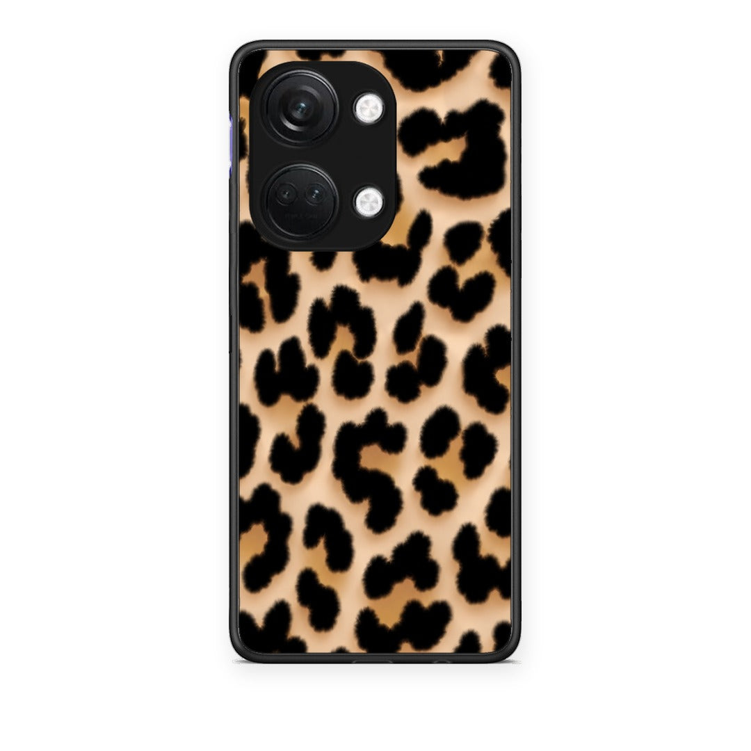 Θήκη OnePlus Nord 3 Leopard Print Tan Large από τη Smartfits με σχέδιο στο πίσω μέρος και μαύρο περίβλημα | OnePlus Nord 3 Leopard Print Tan Large case with colorful back and black bezels