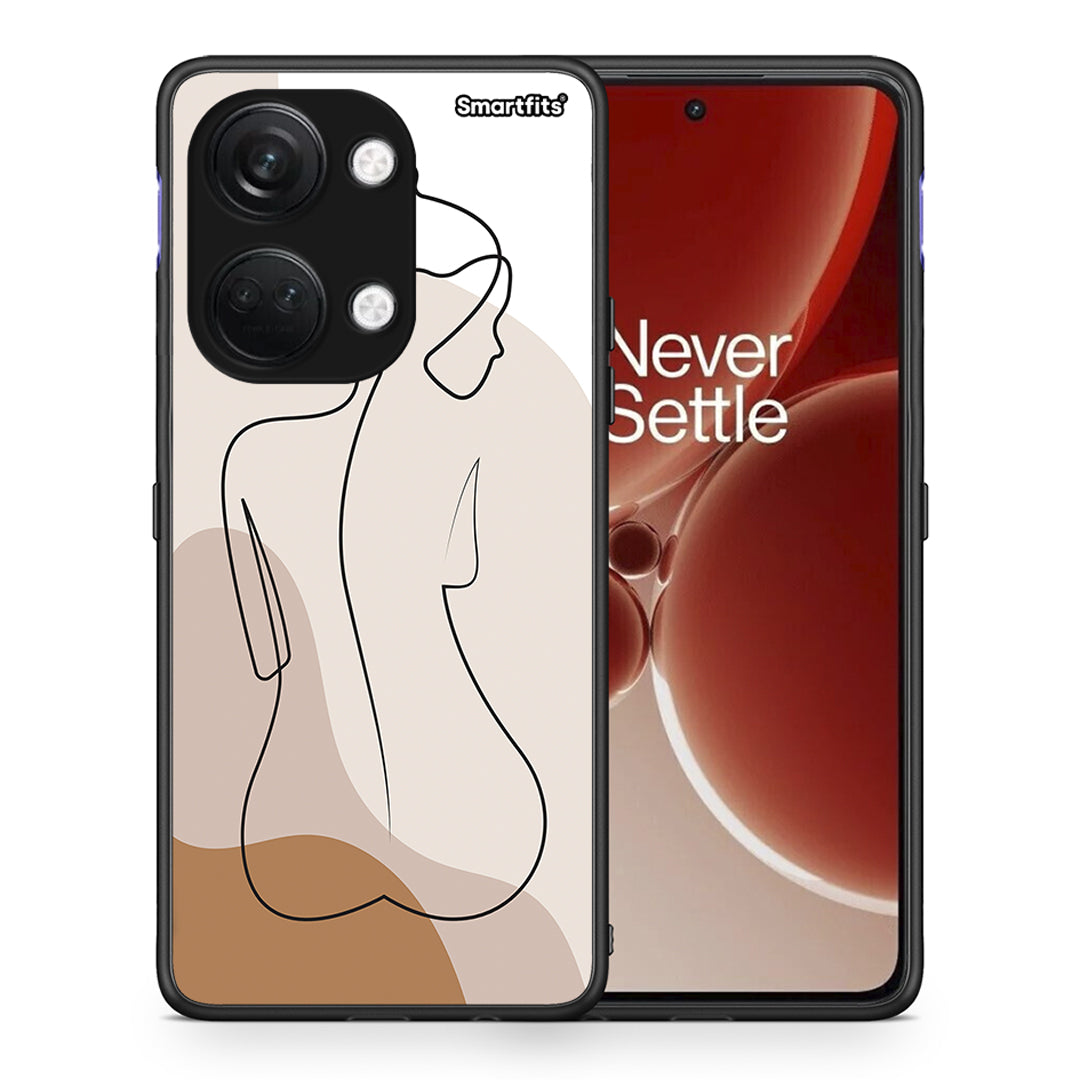 Θήκη OnePlus Nord 3 LineArt Woman από τη Smartfits με σχέδιο στο πίσω μέρος και μαύρο περίβλημα | OnePlus Nord 3 LineArt Woman case with colorful back and black bezels