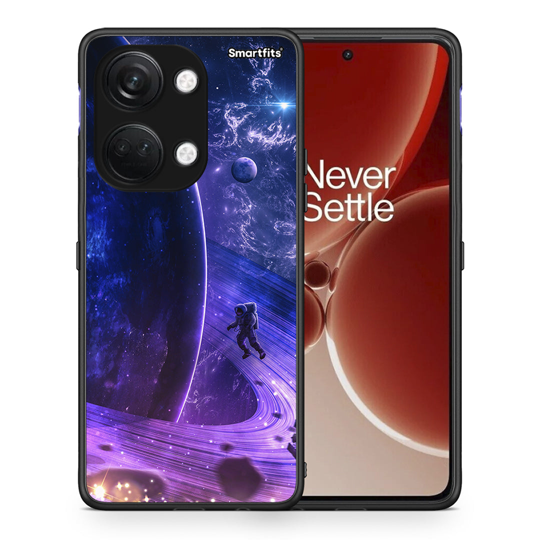 Θήκη OnePlus Nord 3 Lost Astronaut από τη Smartfits με σχέδιο στο πίσω μέρος και μαύρο περίβλημα | OnePlus Nord 3 Lost Astronaut case with colorful back and black bezels