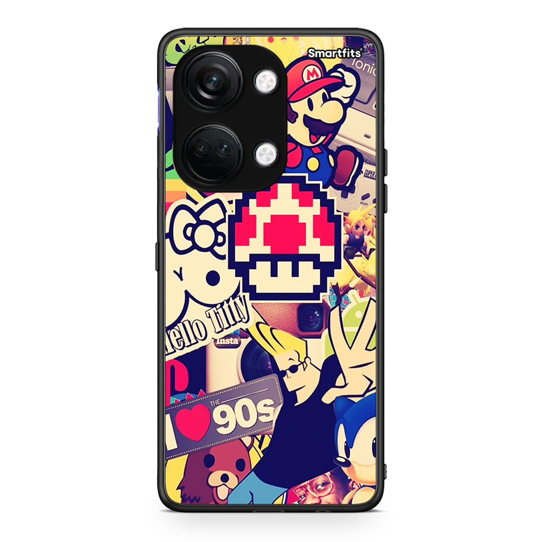 OnePlus Nord 3 Love The 90s θήκη από τη Smartfits με σχέδιο στο πίσω μέρος και μαύρο περίβλημα | Smartphone case with colorful back and black bezels by Smartfits