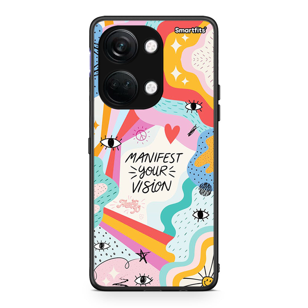 OnePlus Nord 3 Manifest Your Vision θήκη από τη Smartfits με σχέδιο στο πίσω μέρος και μαύρο περίβλημα | Smartphone case with colorful back and black bezels by Smartfits