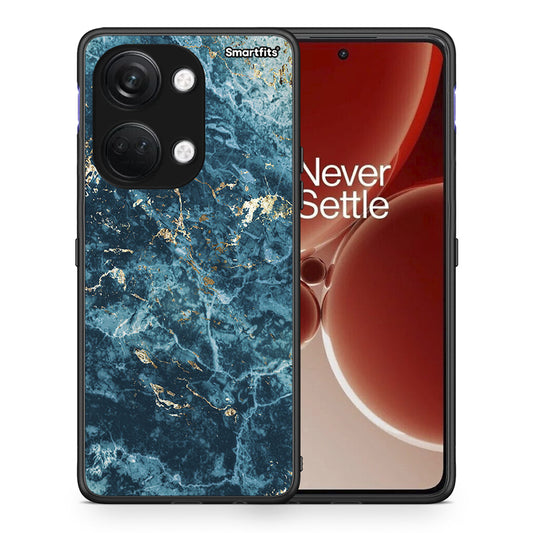 Θήκη OnePlus Nord 3 Marble Blue από τη Smartfits με σχέδιο στο πίσω μέρος και μαύρο περίβλημα | OnePlus Nord 3 Marble Blue case with colorful back and black bezels