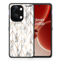 Thumbnail for Θήκη OnePlus Nord 3 Gold Geometric Marble από τη Smartfits με σχέδιο στο πίσω μέρος και μαύρο περίβλημα | OnePlus Nord 3 Gold Geometric Marble case with colorful back and black bezels