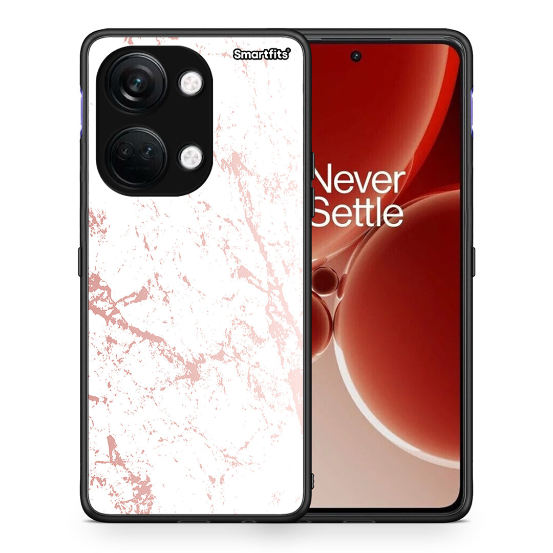 Θήκη OnePlus Nord 3 Pink Splash Marble από τη Smartfits με σχέδιο στο πίσω μέρος και μαύρο περίβλημα | OnePlus Nord 3 Pink Splash Marble case with colorful back and black bezels