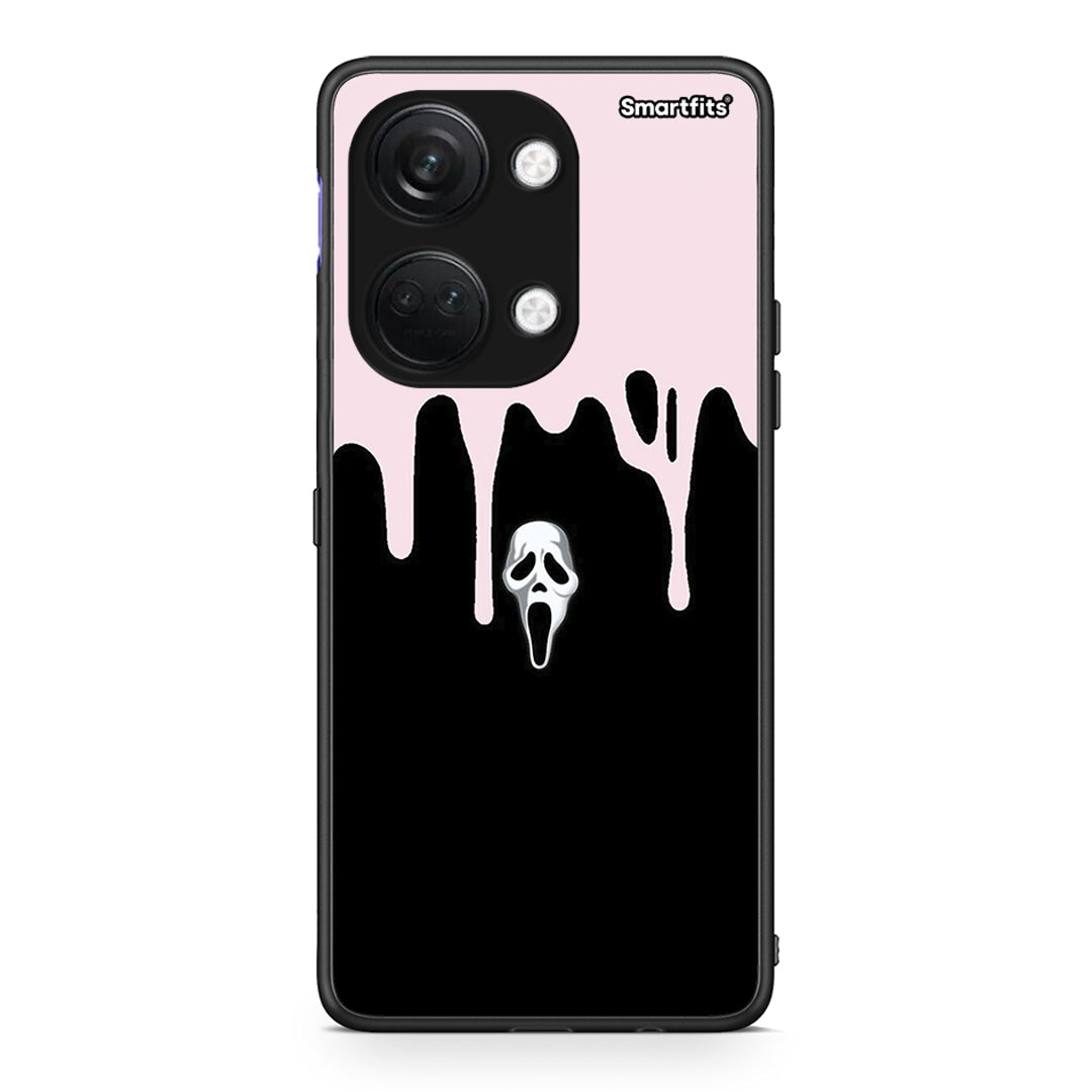 OnePlus Nord 3 Melting Halloween Mask Θήκη από τη Smartfits με σχέδιο στο πίσω μέρος και μαύρο περίβλημα | Smartphone case with colorful back and black bezels by Smartfits
