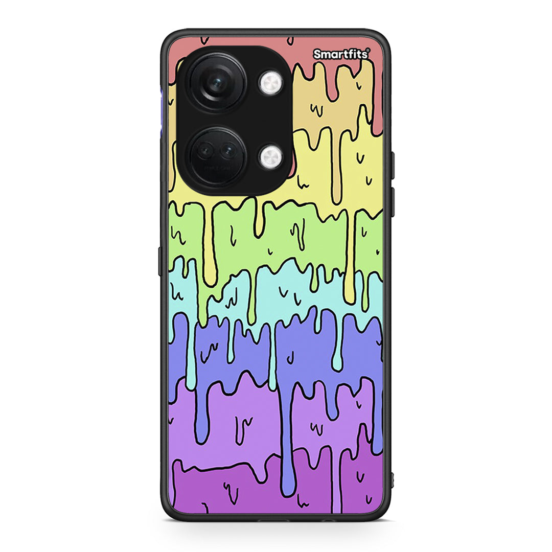 OnePlus Nord 3 Melting Rainbow θήκη από τη Smartfits με σχέδιο στο πίσω μέρος και μαύρο περίβλημα | Smartphone case with colorful back and black bezels by Smartfits