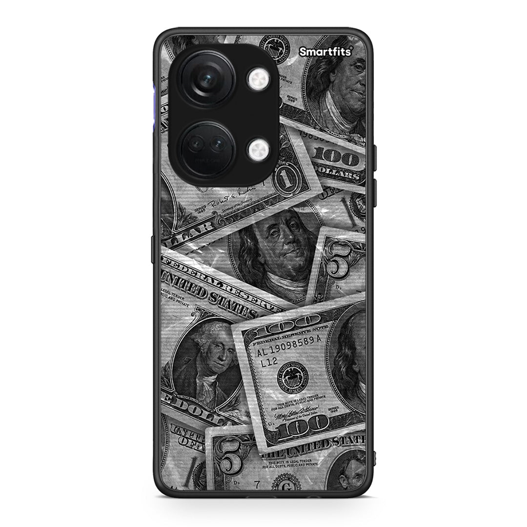 OnePlus Nord 3 Money Dollars θήκη από τη Smartfits με σχέδιο στο πίσω μέρος και μαύρο περίβλημα | Smartphone case with colorful back and black bezels by Smartfits