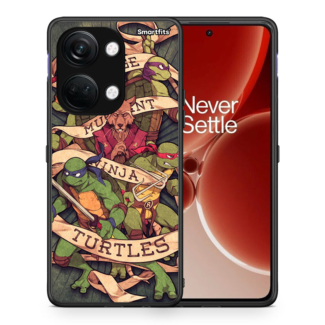 Θήκη OnePlus Nord 3 Ninja Turtles από τη Smartfits με σχέδιο στο πίσω μέρος και μαύρο περίβλημα | OnePlus Nord 3 Ninja Turtles case with colorful back and black bezels