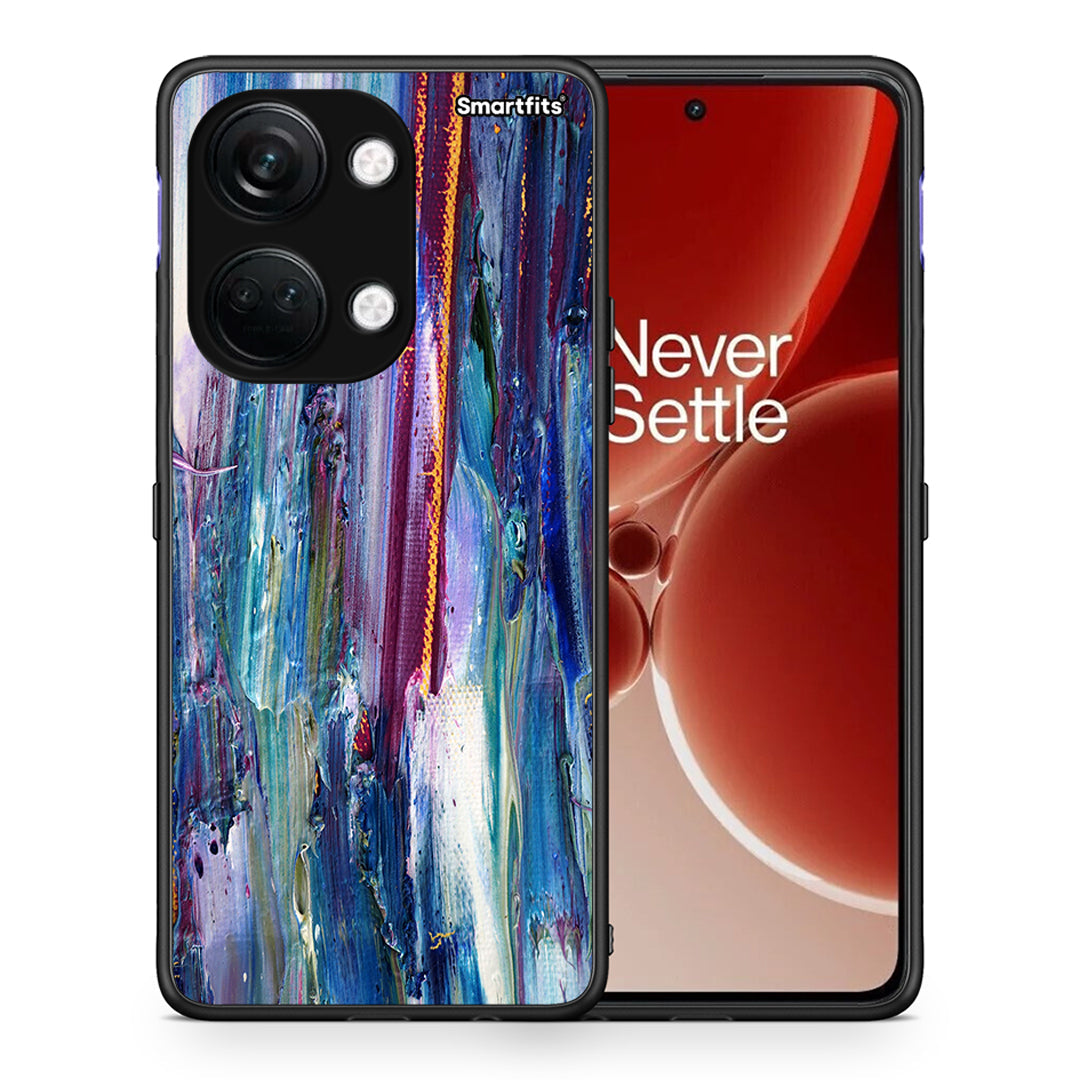 Θήκη OnePlus Nord 3 Winter Paint από τη Smartfits με σχέδιο στο πίσω μέρος και μαύρο περίβλημα | OnePlus Nord 3 Winter Paint case with colorful back and black bezels