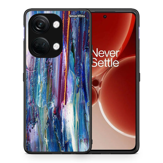 Θήκη OnePlus Nord 3 Winter Paint από τη Smartfits με σχέδιο στο πίσω μέρος και μαύρο περίβλημα | OnePlus Nord 3 Winter Paint case with colorful back and black bezels