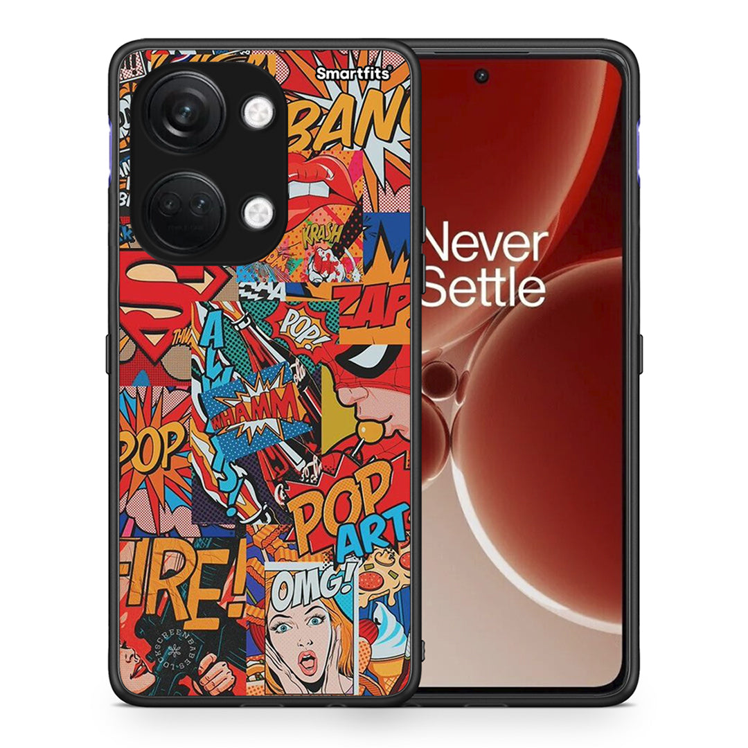 Θήκη OnePlus Nord 3 PopArt OMG από τη Smartfits με σχέδιο στο πίσω μέρος και μαύρο περίβλημα | OnePlus Nord 3 PopArt OMG case with colorful back and black bezels