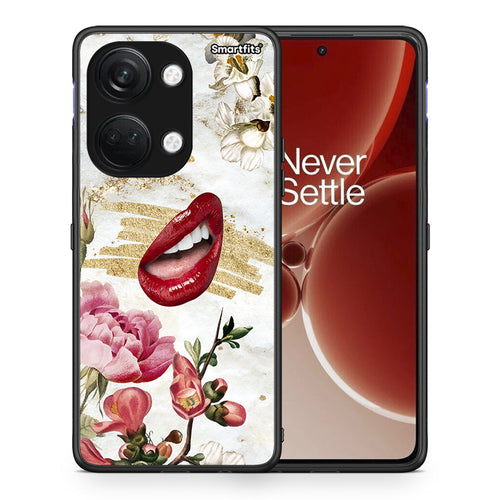 Θήκη OnePlus Nord 3 Red Lips από τη Smartfits με σχέδιο στο πίσω μέρος και μαύρο περίβλημα | OnePlus Nord 3 Red Lips case with colorful back and black bezels