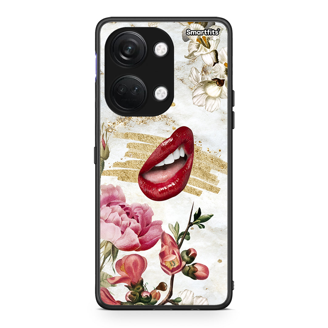 OnePlus Nord 3 Red Lips θήκη από τη Smartfits με σχέδιο στο πίσω μέρος και μαύρο περίβλημα | Smartphone case with colorful back and black bezels by Smartfits