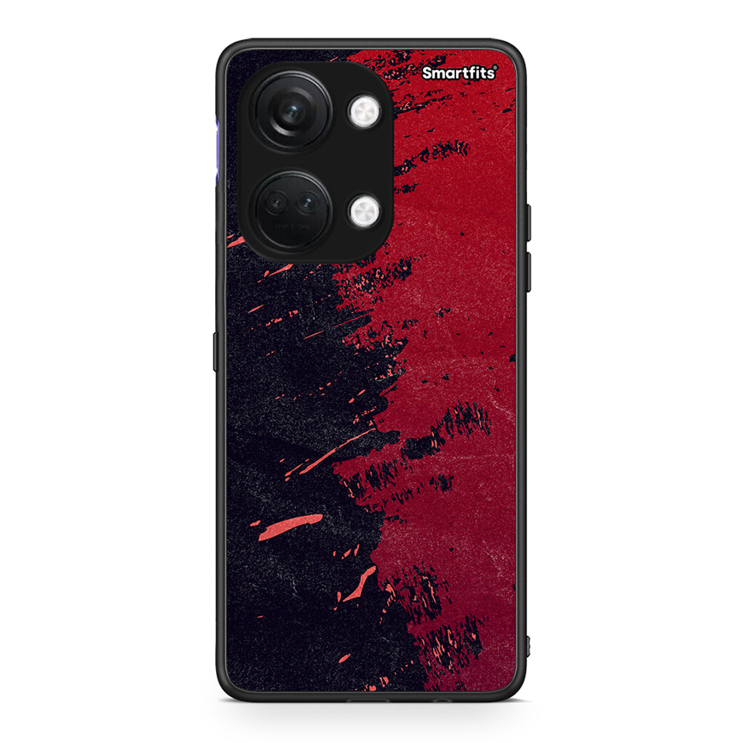 OnePlus Nord 3 Red Paint Θήκη Αγίου Βαλεντίνου από τη Smartfits με σχέδιο στο πίσω μέρος και μαύρο περίβλημα | Smartphone case with colorful back and black bezels by Smartfits