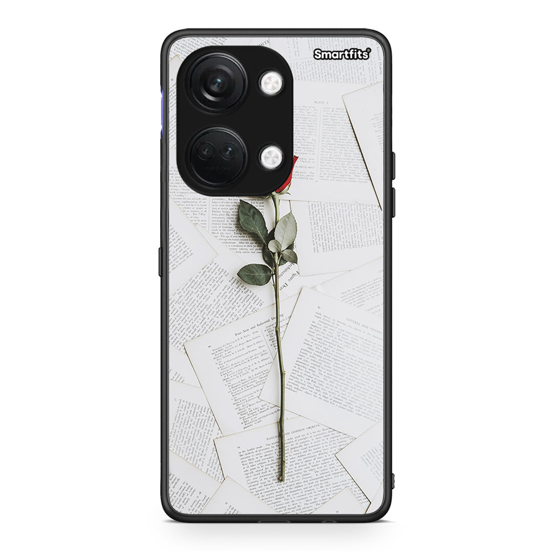 OnePlus Nord 3 Red Rose θήκη από τη Smartfits με σχέδιο στο πίσω μέρος και μαύρο περίβλημα | Smartphone case with colorful back and black bezels by Smartfits