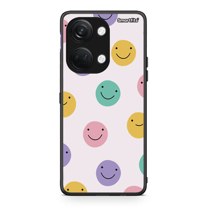 OnePlus Nord 3 Smiley Faces θήκη από τη Smartfits με σχέδιο στο πίσω μέρος και μαύρο περίβλημα | Smartphone case with colorful back and black bezels by Smartfits