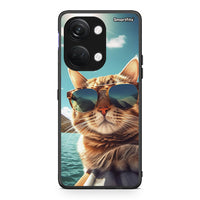Thumbnail for OnePlus Nord 3 Summer Cat θήκη από τη Smartfits με σχέδιο στο πίσω μέρος και μαύρο περίβλημα | Smartphone case with colorful back and black bezels by Smartfits