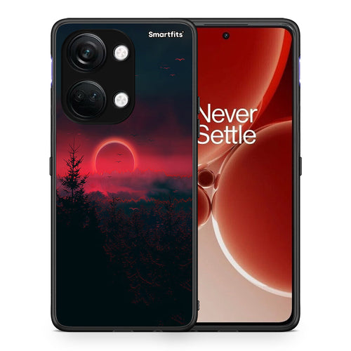 Θήκη OnePlus Nord 3 Sunset Tropic από τη Smartfits με σχέδιο στο πίσω μέρος και μαύρο περίβλημα | OnePlus Nord 3 Sunset Tropic case with colorful back and black bezels