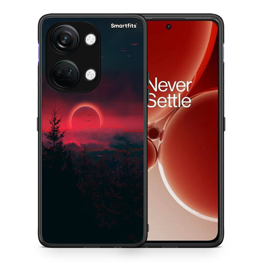 Θήκη OnePlus Nord 3 Sunset Tropic από τη Smartfits με σχέδιο στο πίσω μέρος και μαύρο περίβλημα | OnePlus Nord 3 Sunset Tropic case with colorful back and black bezels
