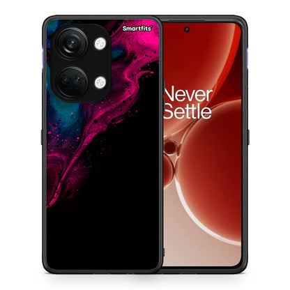 Θήκη OnePlus Nord 3 Pink Black Watercolor από τη Smartfits με σχέδιο στο πίσω μέρος και μαύρο περίβλημα | OnePlus Nord 3 Pink Black Watercolor case with colorful back and black bezels