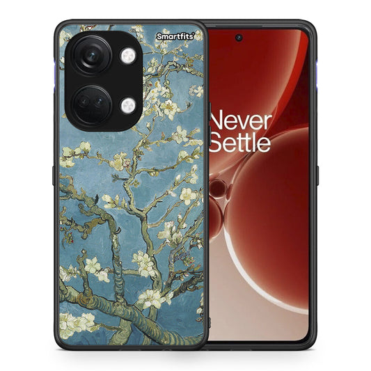 Θήκη OnePlus Nord 3 White Blossoms από τη Smartfits με σχέδιο στο πίσω μέρος και μαύρο περίβλημα | OnePlus Nord 3 White Blossoms case with colorful back and black bezels