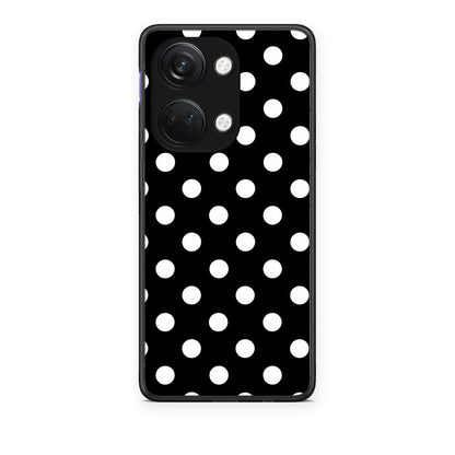 Θήκη OnePlus Nord 3 White Polka Dots on Black από τη Smartfits με σχέδιο στο πίσω μέρος και μαύρο περίβλημα | OnePlus Nord 3 White Polka Dots on Black case with colorful back and black bezels